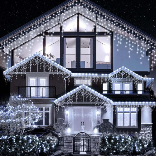 INSTALATIE LED PERDEA TURTURI 143 LED-URI - Alb Cald