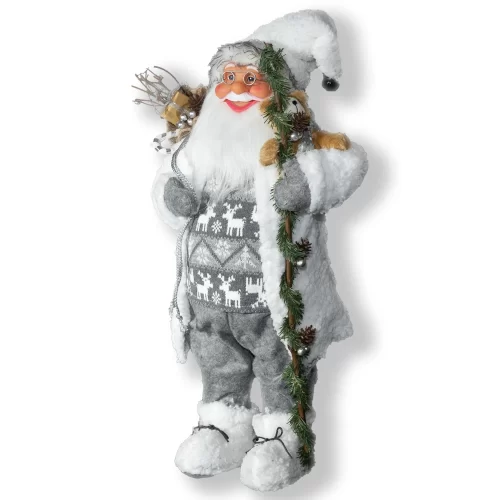 Alternative view of Figurină Moș Crăciun 60 cm, Gri
