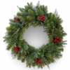 Coroniță Decorativă de Crăciun cu Brad, Ferigă și Măceșe Coroniță Decorativă de Crăciun cu Brad, Ferigă și Măceșe